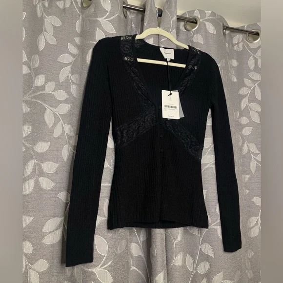 Reformation Sunnvia Cashmere Cardigan Black - Picture 6 of 8